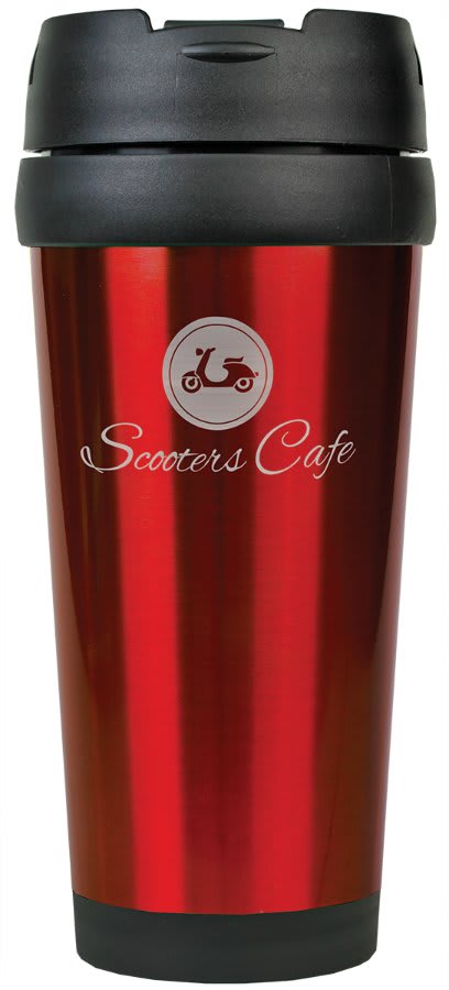 16 oz. Black Laserable Stainless Steel Travel Mug without Handle