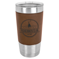 Thumbnail for Polar Camel 20 oz. Black/Silver Laserable Leatherette Tumbler with Clear Lid