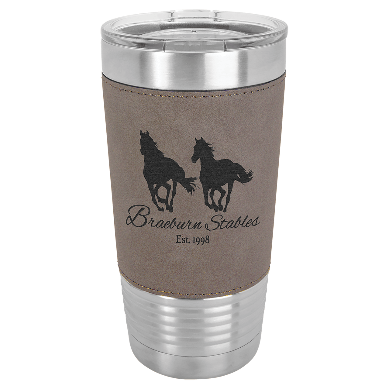 Polar Camel 20 oz. Leather Tumbler with Slider Lid and Clear Lid Options