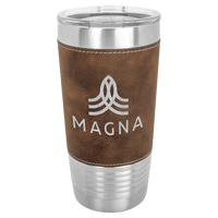 Thumbnail for Polar Camel 20 oz. Leather Tumbler with Slider Lid and Clear Lid Options