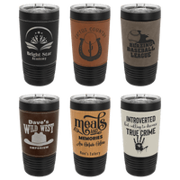 Thumbnail for Polar Camel 20 oz. Black with Rawhide Leatherette Tumbler with Slider Lid