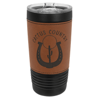 Thumbnail for Polar Camel 20 oz. Leather Tumbler with Slider Lid and Clear Lid Options