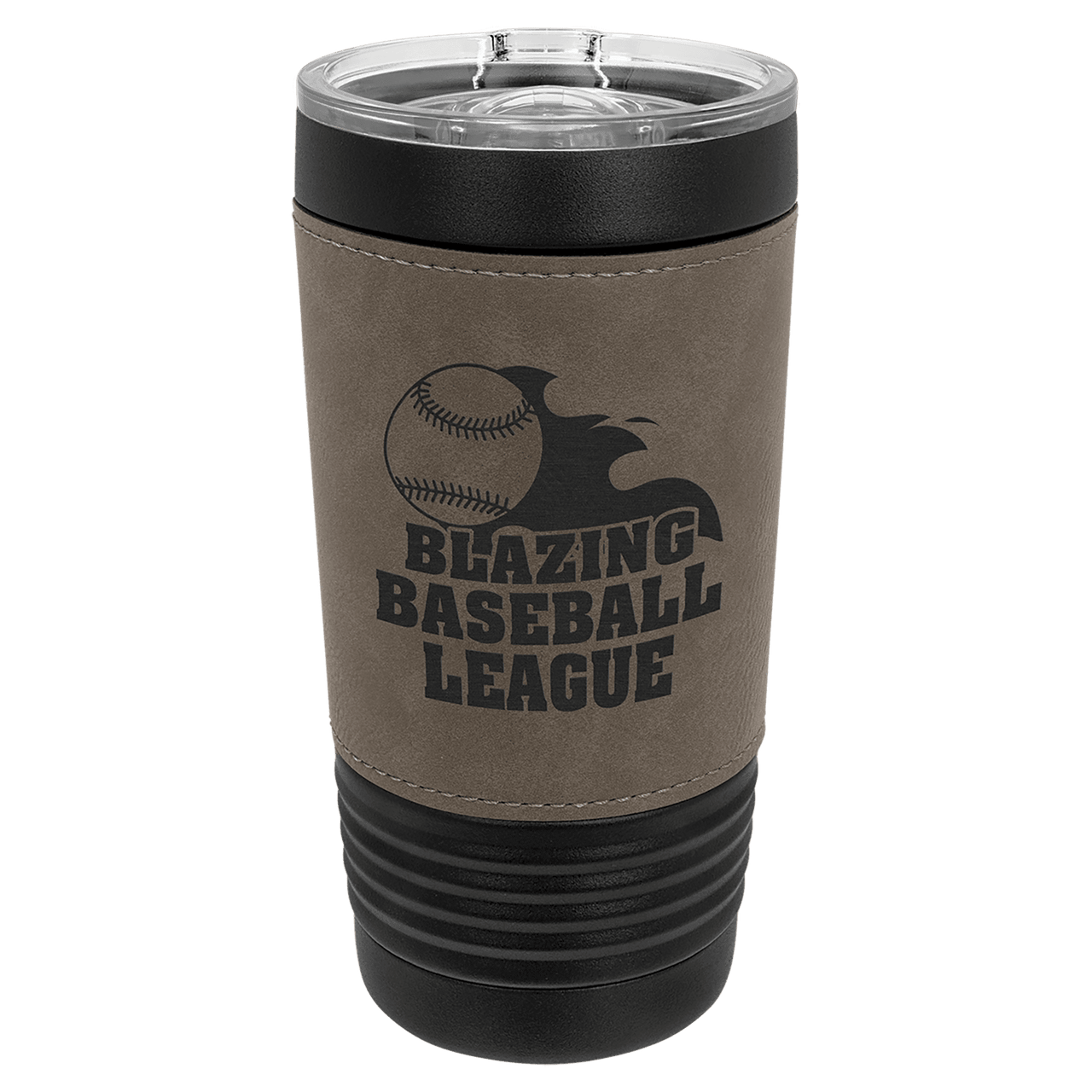 Polar Camel 20 oz. Black with Rawhide Leatherette Tumbler with Slider Lid
