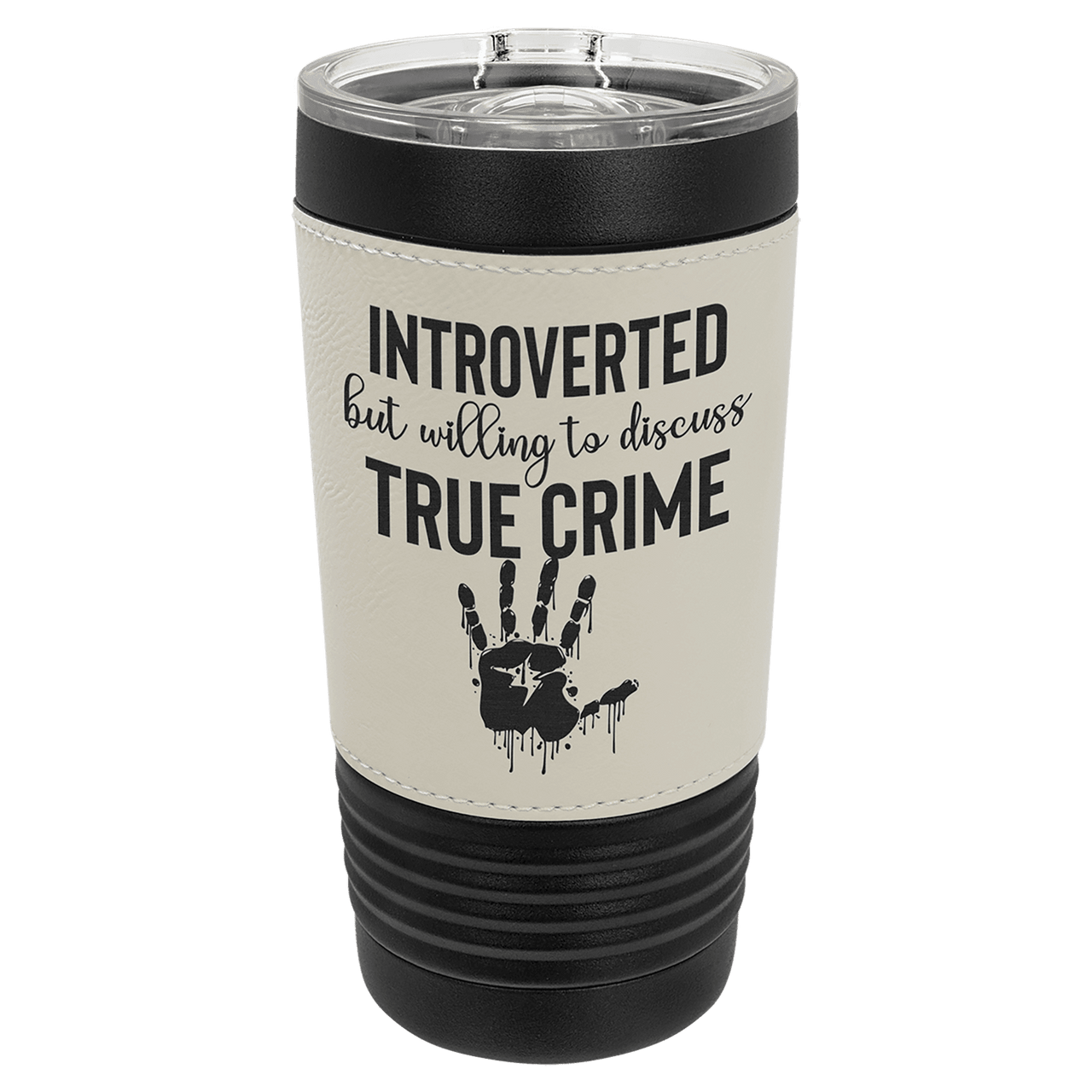 Polar Camel 20 oz. Black with Rawhide Leatherette Tumbler with Slider Lid