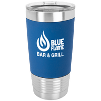 Thumbnail for Polar Camel 20 oz. Blue/White Tumbler with Silicone Grip and Clear Lid