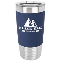Thumbnail for Polar Camel 20 oz. Navy Blue/White Tumbler with Silicone Grip and Clear Lid