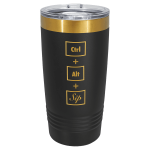 Polar Camel 20 oz. Gold ION-Plated Ringneck Tumbler with Slider Lid