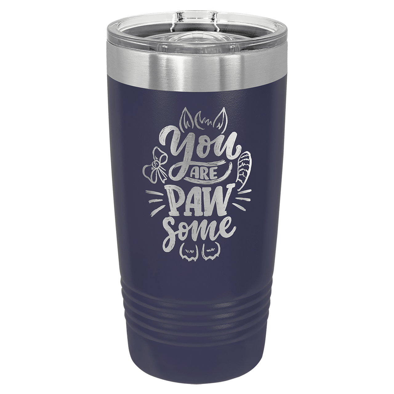 Polar Camel 20 oz. Purple Vacuum Insulated Ringneck Tumbler with Clear Lid