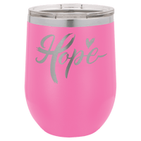 Thumbnail for Polar Camel 12 oz. Pink Vacuum Insulated Stemless Wine Tumbler with Lid