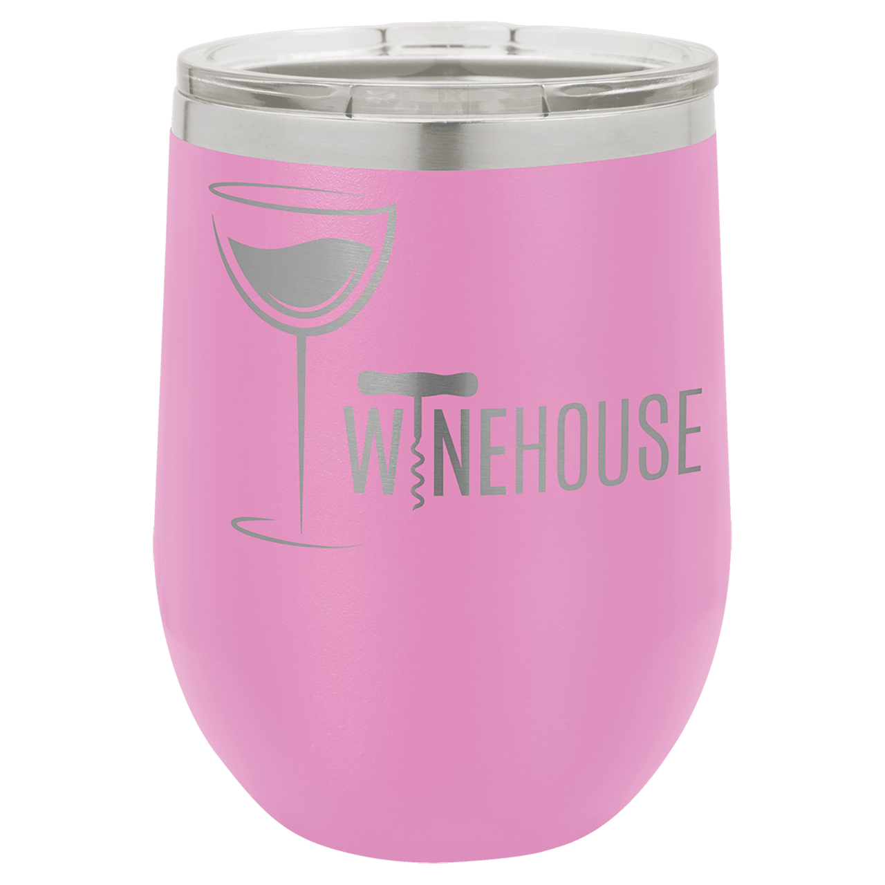 Polar Camel 12 oz. Pink Vacuum Insulated Stemless Wine Tumbler with Lid
