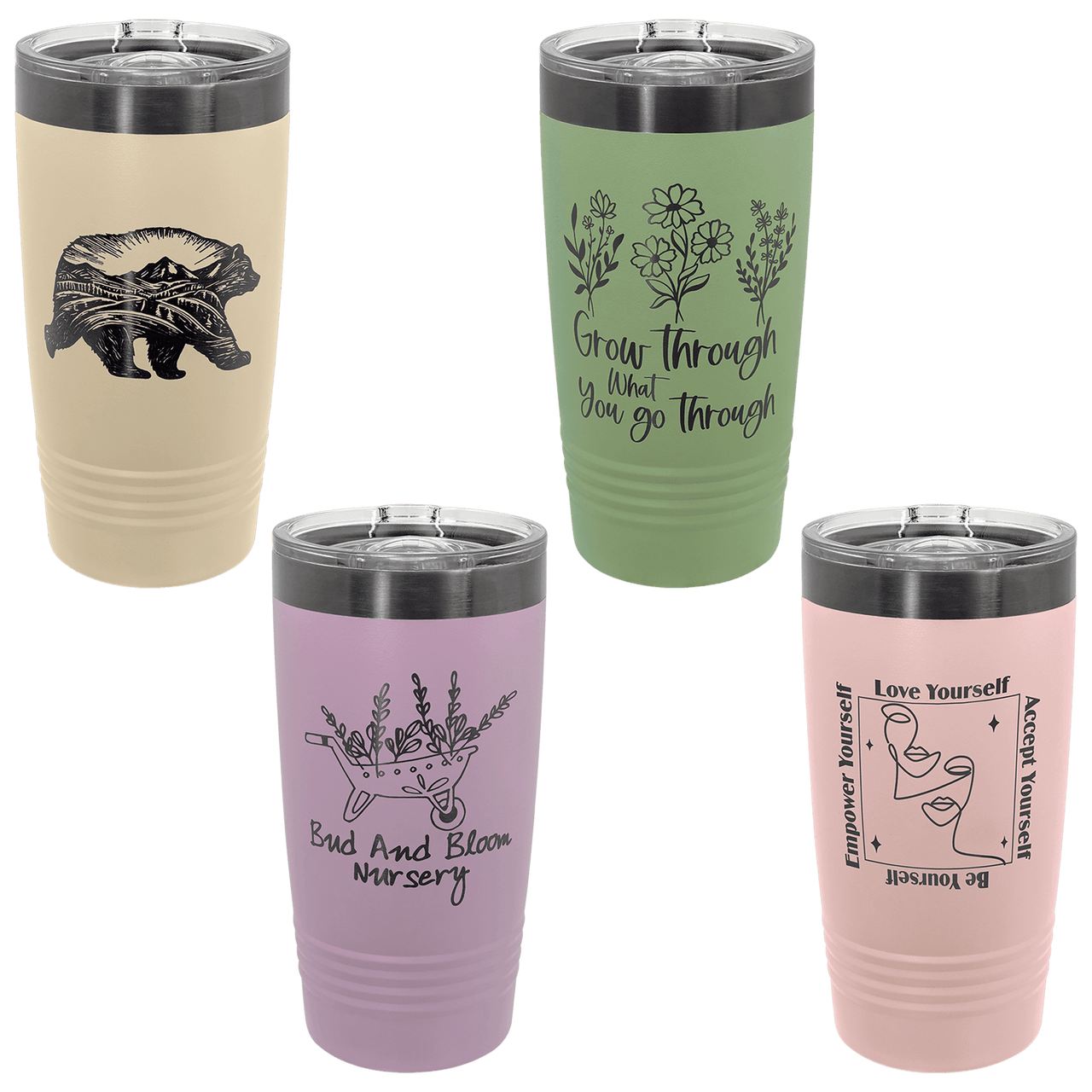 Polar Camel ION-Plated Collection! Tumblers and Water Bottles with Slider Lid and Handle 12, 20, 22, 32 and 40OZ!