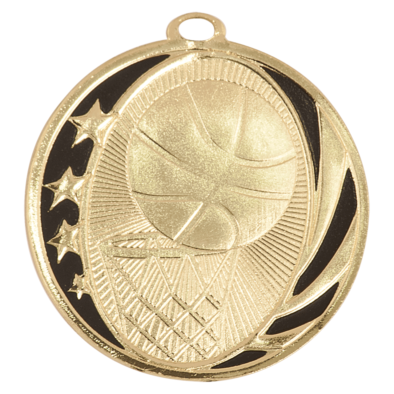 2" Bright Bronze Basketball Laserable MidNite Star Medal
