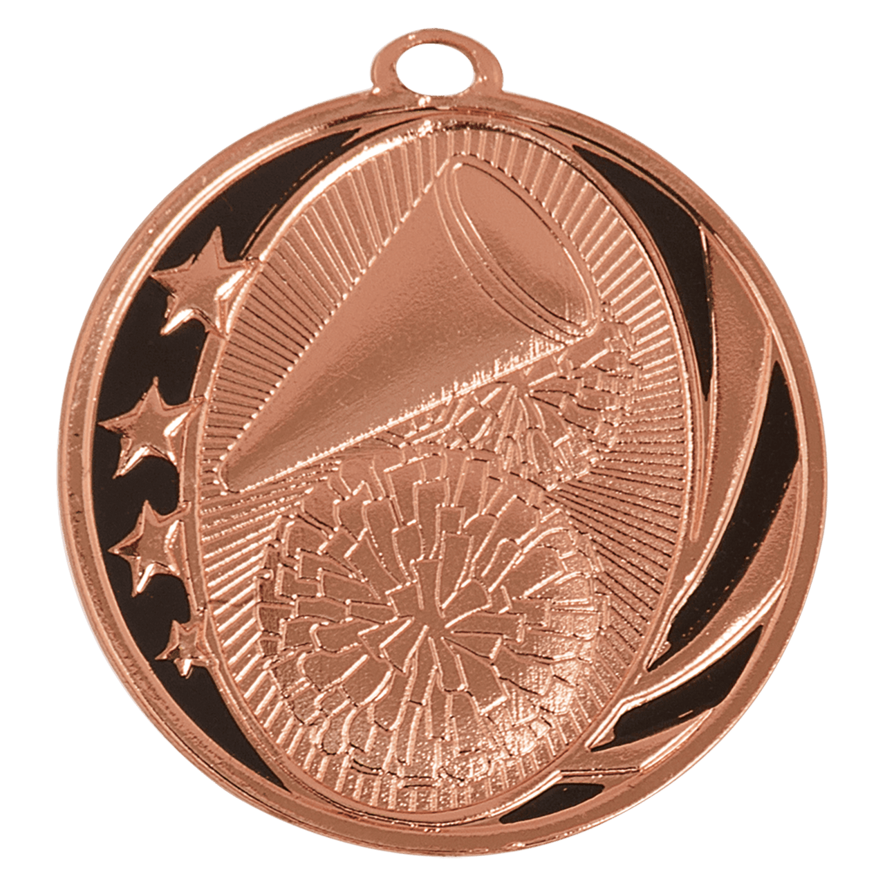 2" Bright Bronze Cheer Laserable MidNite Star Medal