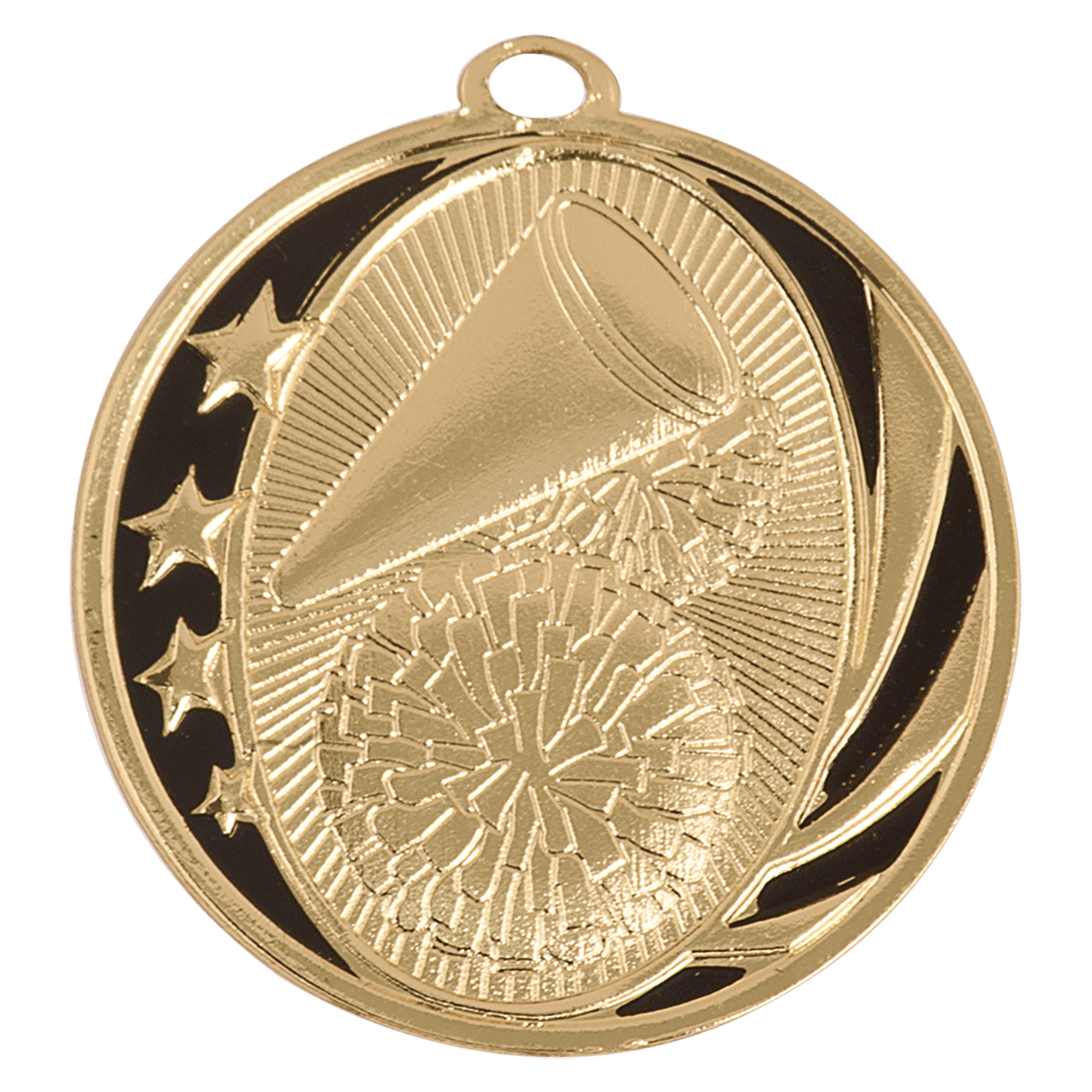 2" Bright Gold Cheer Laserable MidNite Star Medal