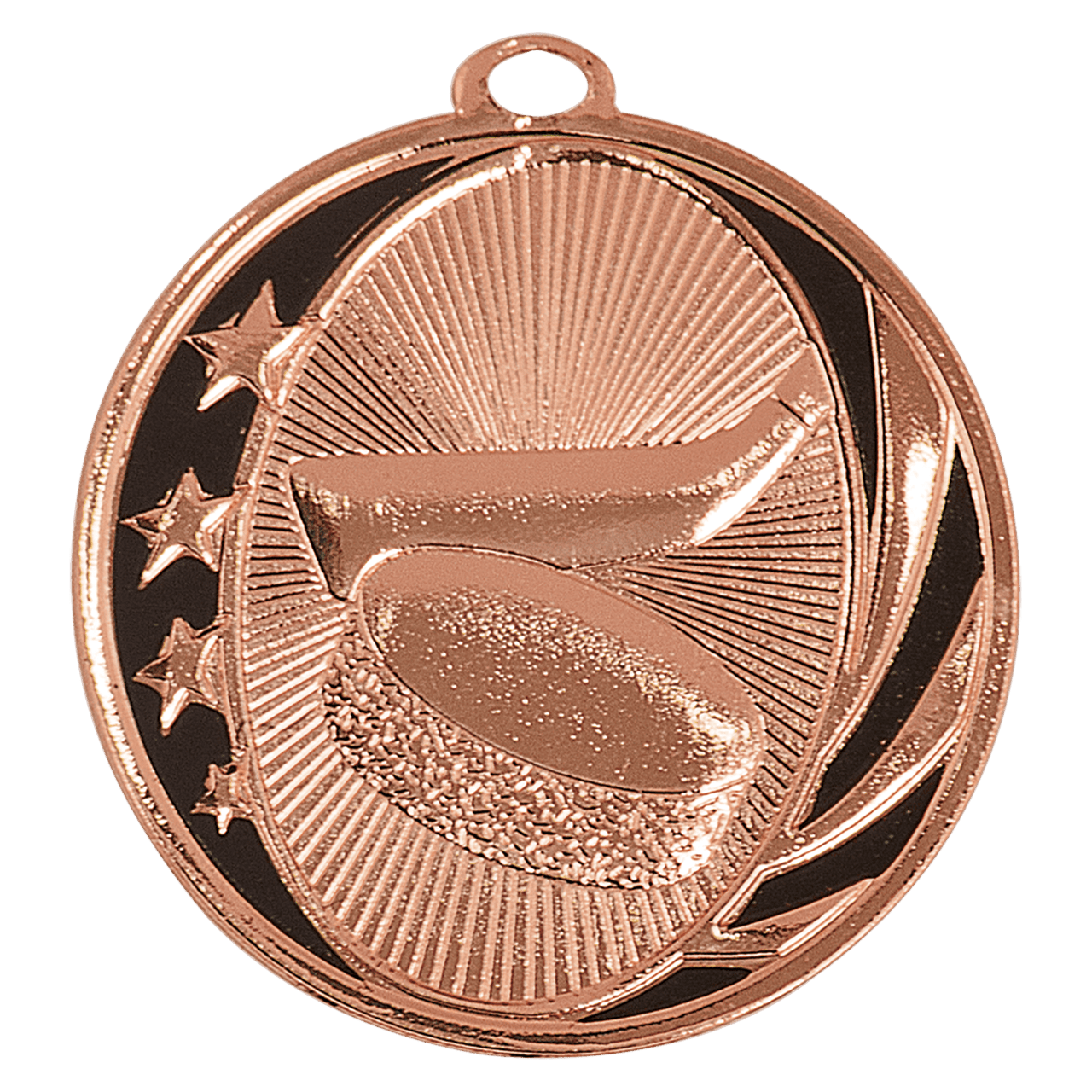 2" Bright Bronze Hockey Laserable MidNite Star Medal