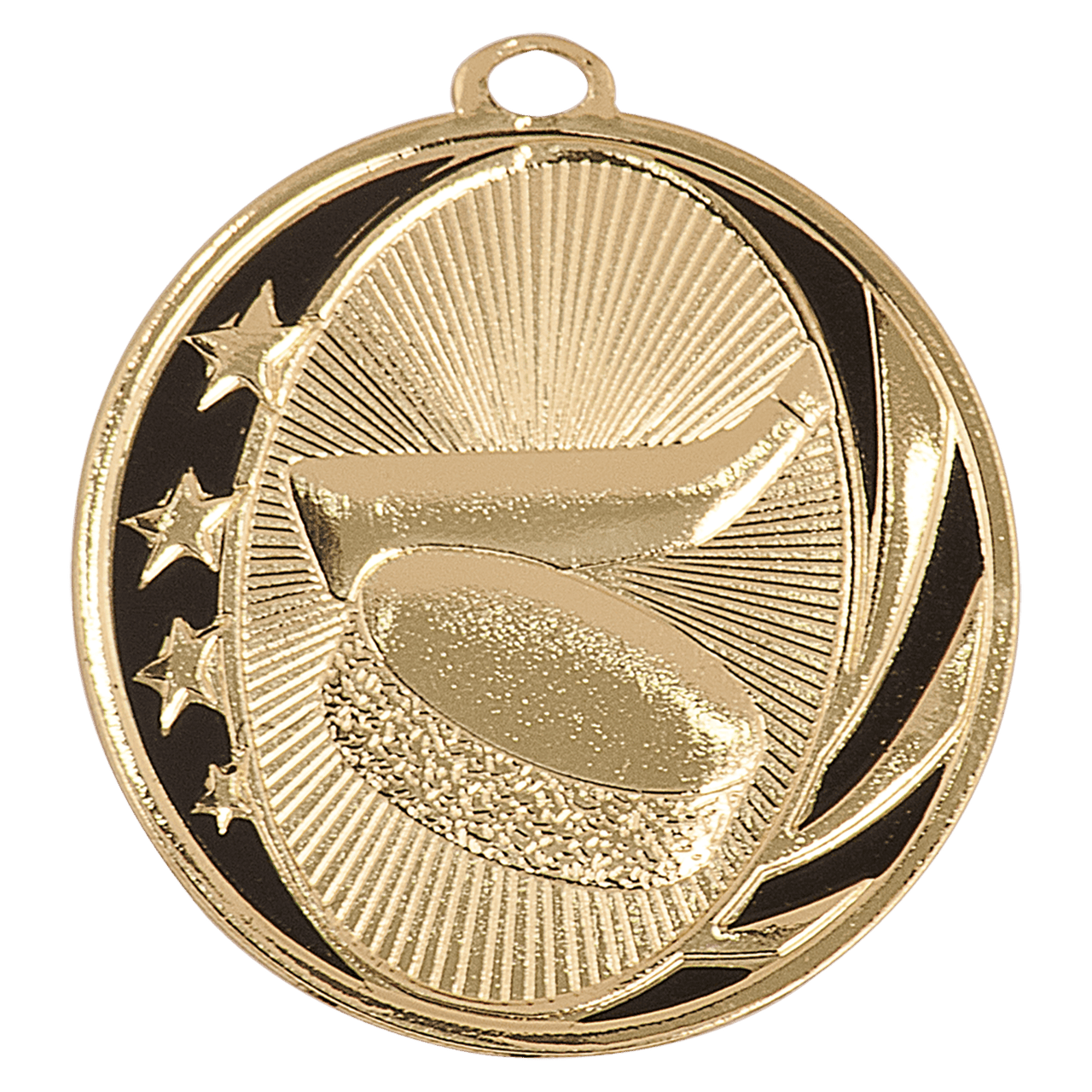 2" Bright Gold Hockey Laserable MidNite Star Medal