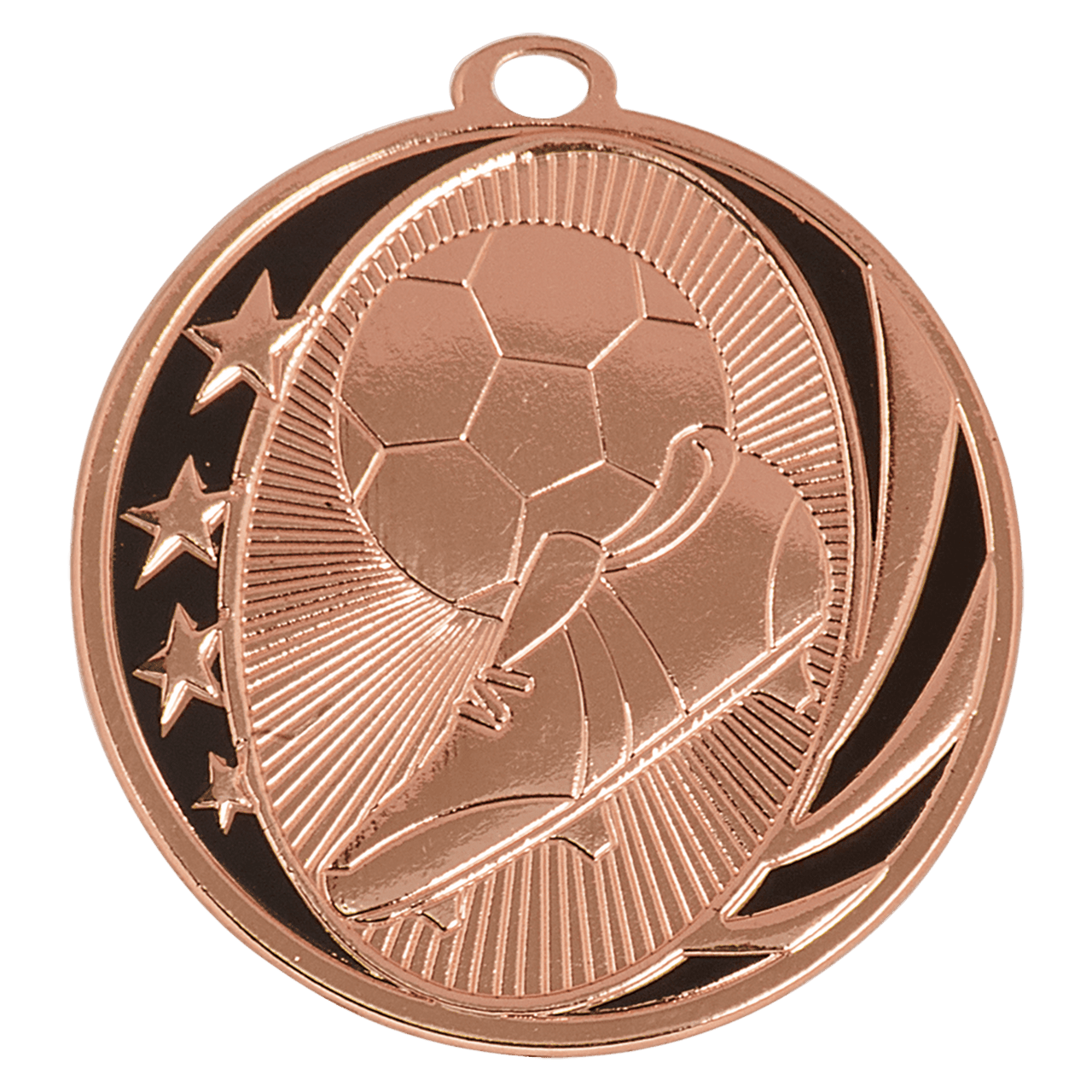 2" Bright Gold Soccer Laserable MidNite Star Medal