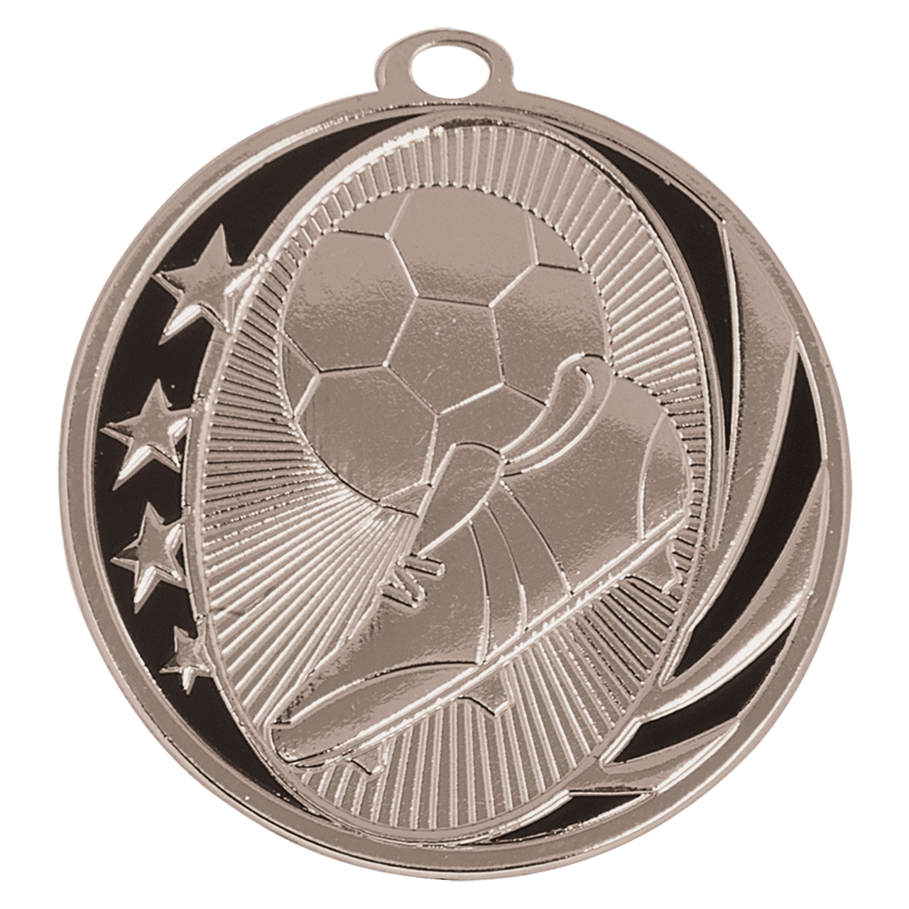 2" Bright Gold Soccer Laserable MidNite Star Medal