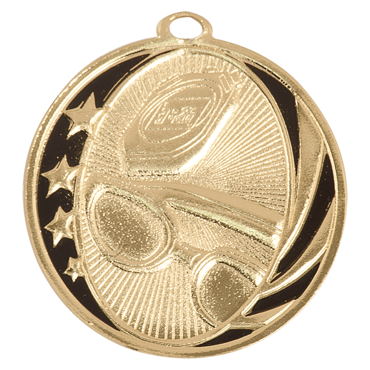2" Bright Gold Swimming Laserable MidNite Star Medal