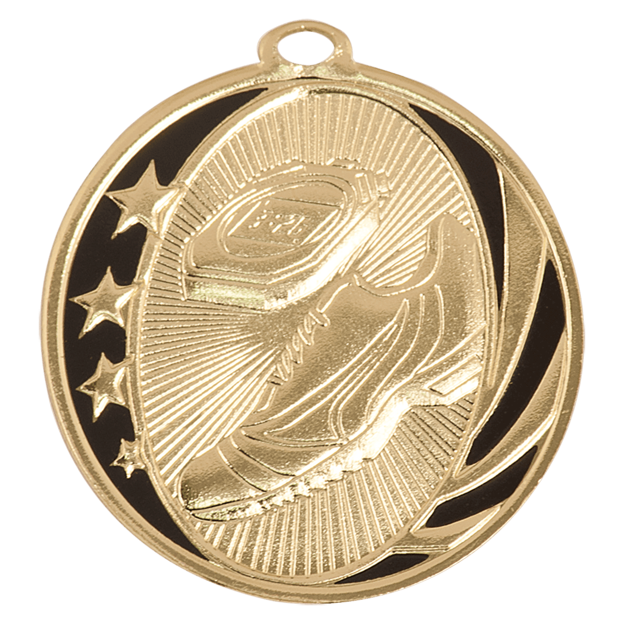 2" Bright Gold Track Laserable MidNite Star Medal