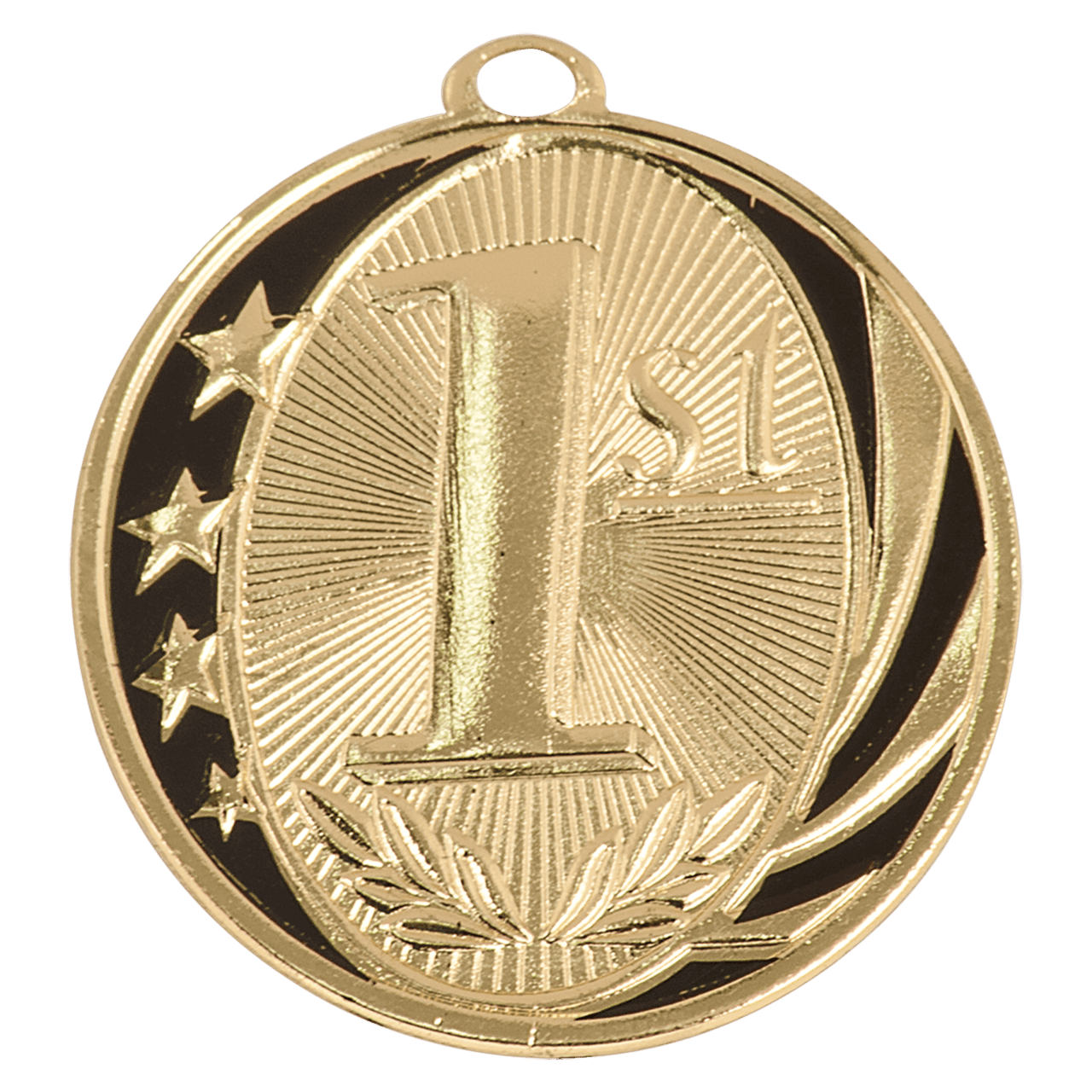 2" Bright Gold 1st Place Laserable MidNite Star Medal