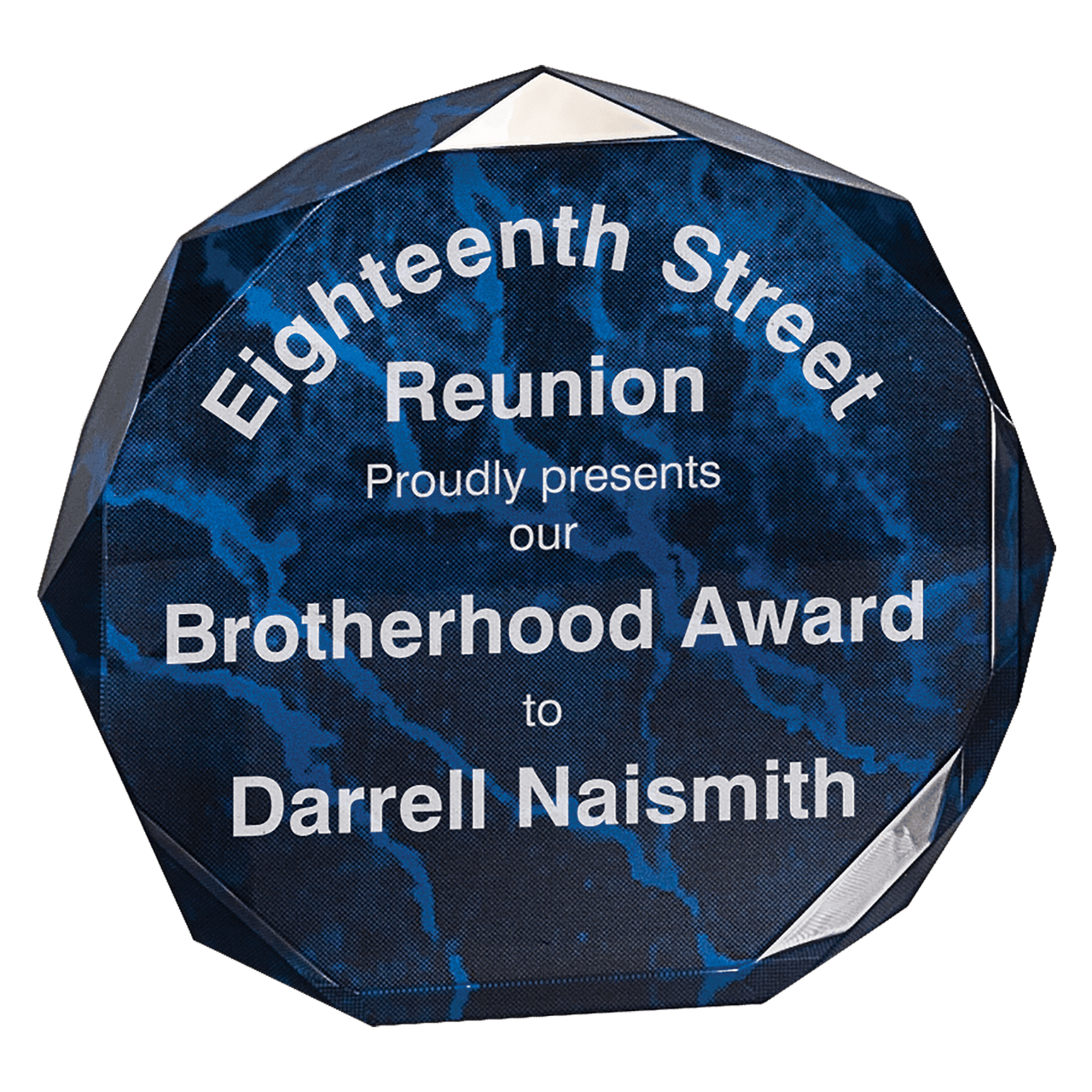 6" Blue Marble Octagon Acrylic Award