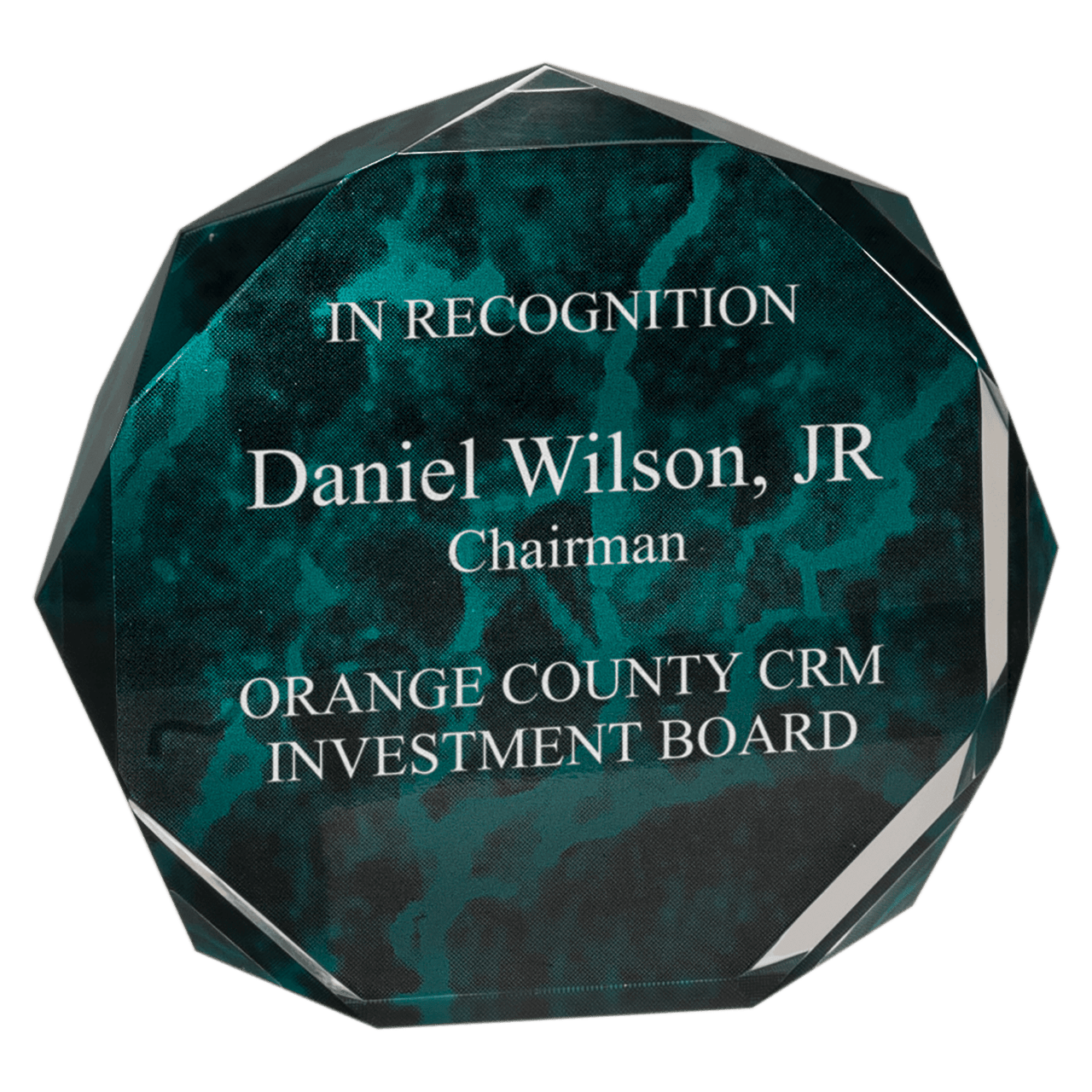 6" Blue Marble Octagon Acrylic Award