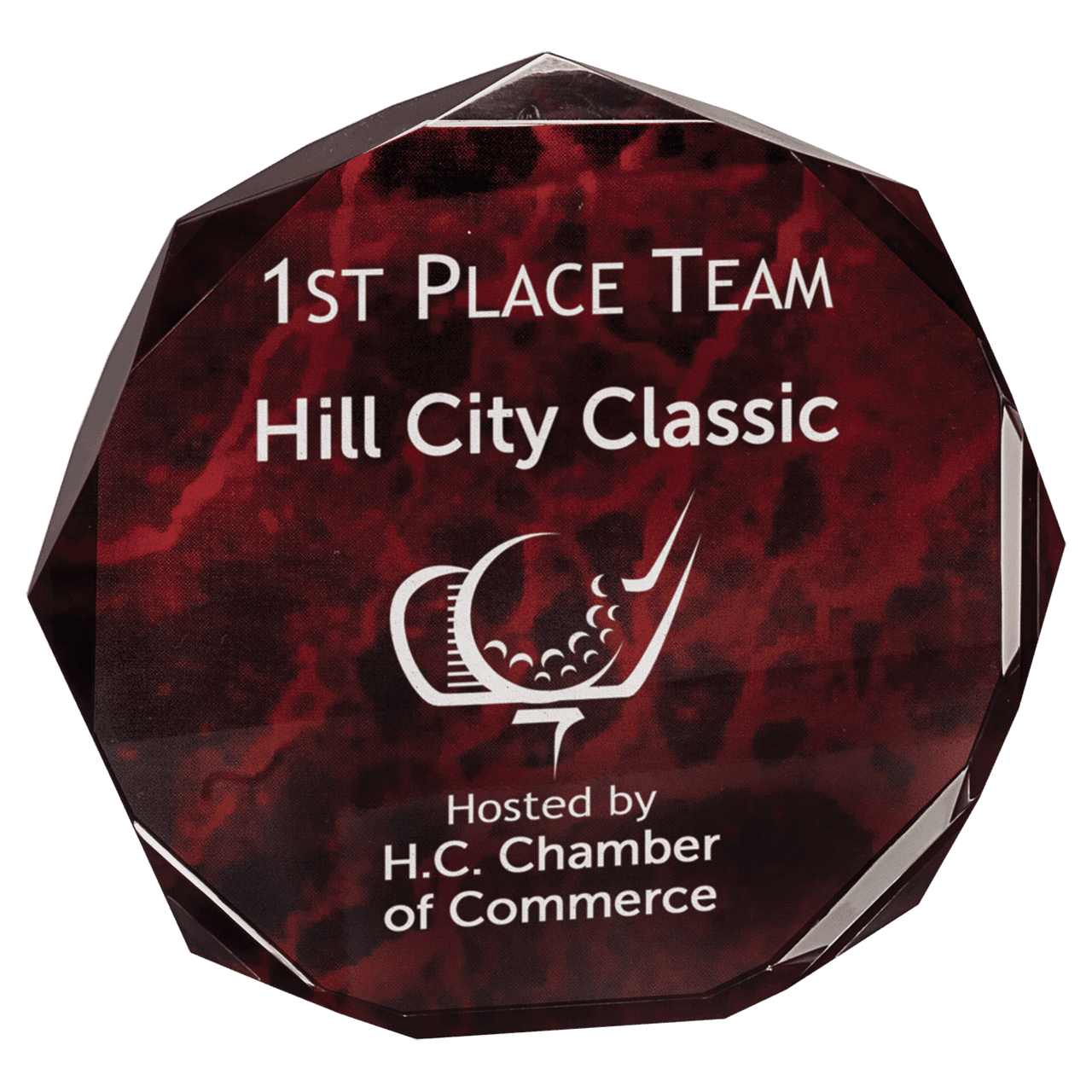6" Blue Marble Octagon Acrylic Award