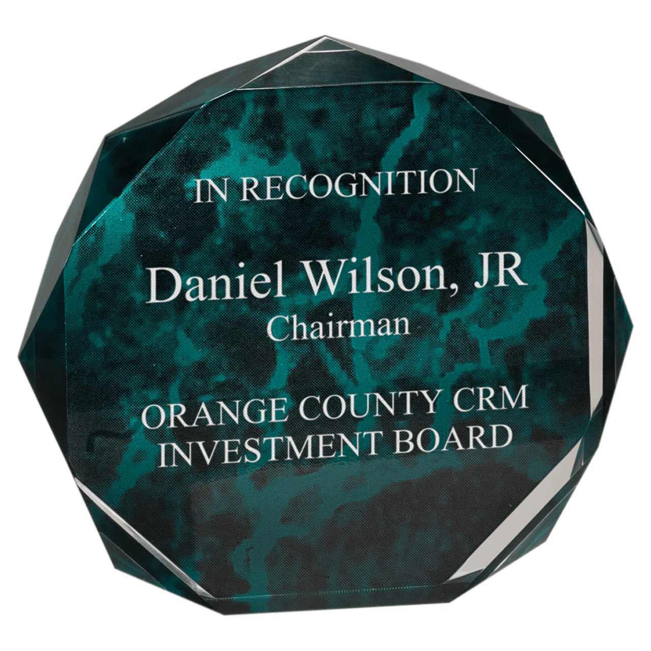6" Blue Marble Octagon Acrylic Award