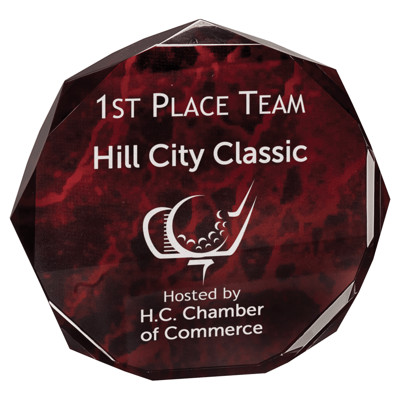 6" Blue Marble Octagon Acrylic Award