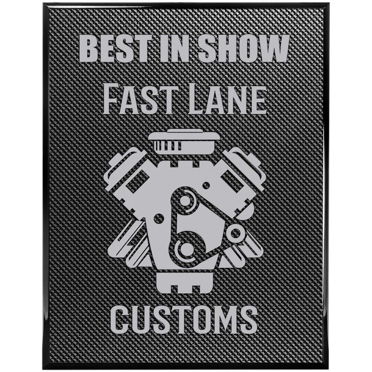 6" x 8" Piano Carbon Fiber Finish Plaque