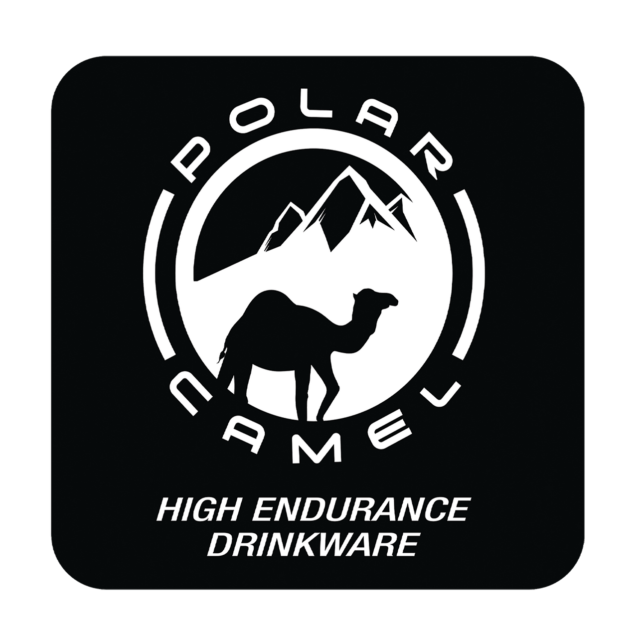 3 1/2" Square Polar Camel Sticker with White Text
