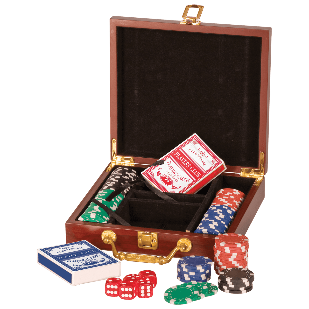 Rosewood Finish 300 Chip Poker Set