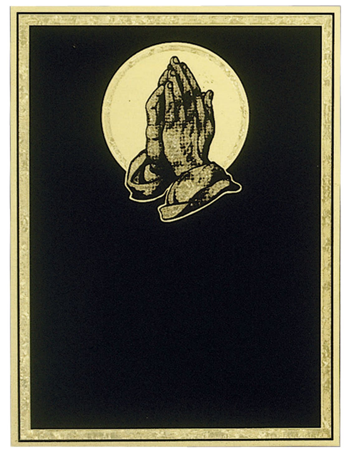 6" x 8" Brass Plated Steel Praying Hands Plaque Plate