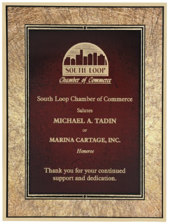 4 7/8" x 6 7/8" Burgundy/Gold Art Plaque Plate