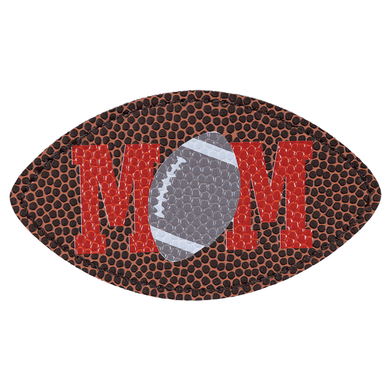 3" x 2" Oval Football Laserable Leatherette Patch with Adhesive