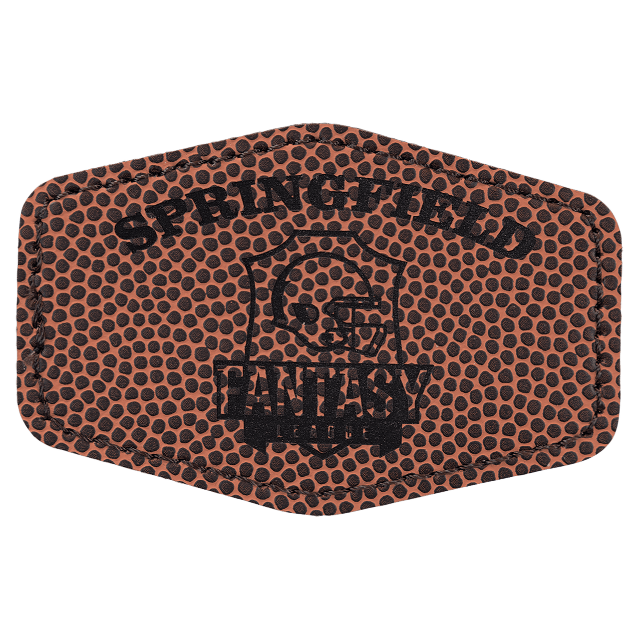 3" x 2" Oval Football Laserable Leatherette Patch with Adhesive