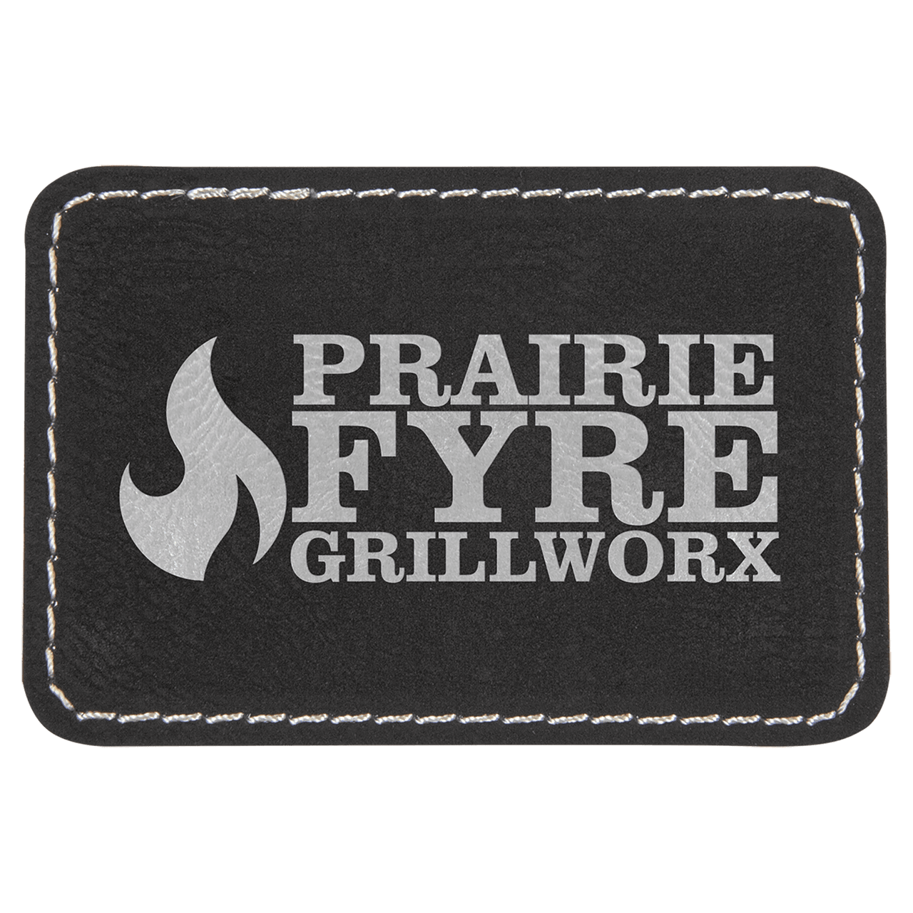3" x 2" Rectangle Gray Laserable Leatherette Patch with Kota Pro Adhesive