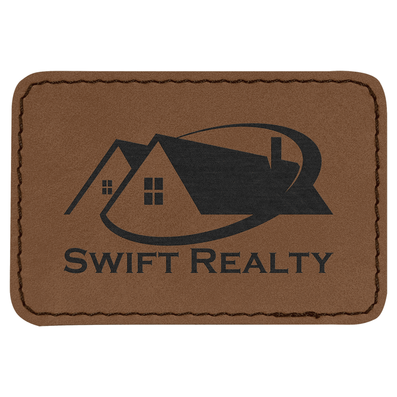 3" x 2" Rectangle Gray Laserable Leatherette Patch with Kota Pro Adhesive