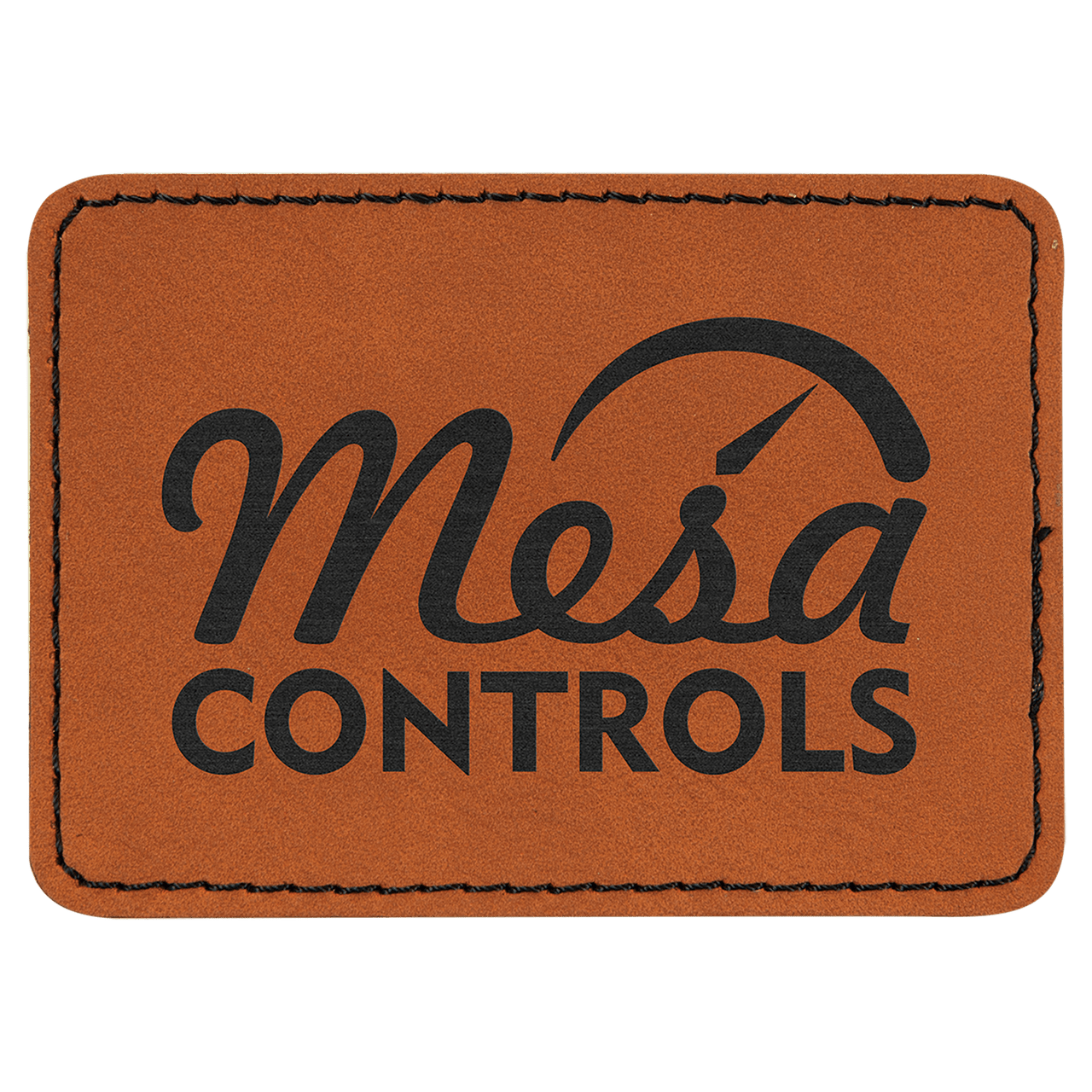 3 1/2" x 2 1/2" Rectangle Dark Brown Laserable Leatherette Patch with Adhesive