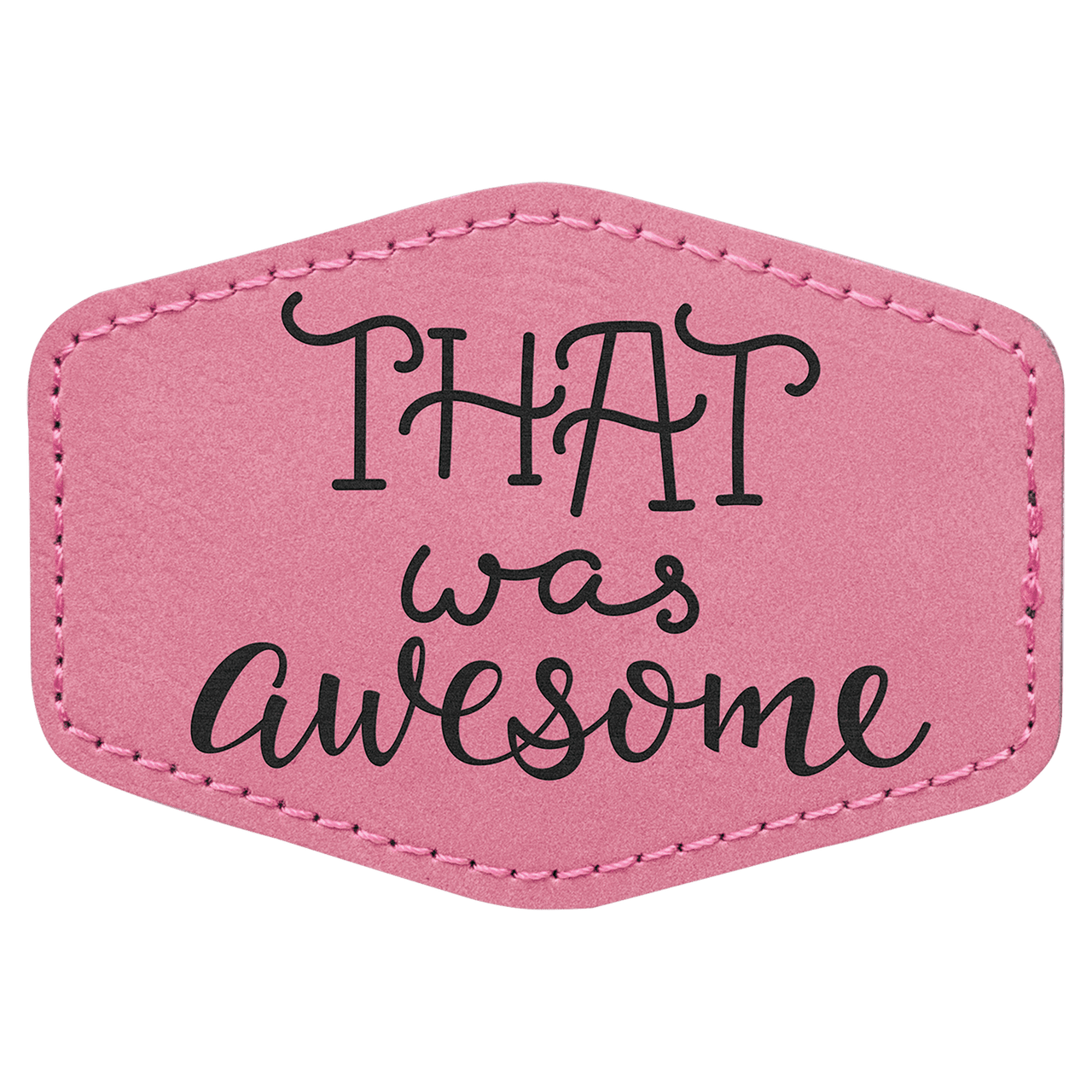 3 1/2" x 2 1/2" Hex White Laserable Leatherette Patch with Adhesive