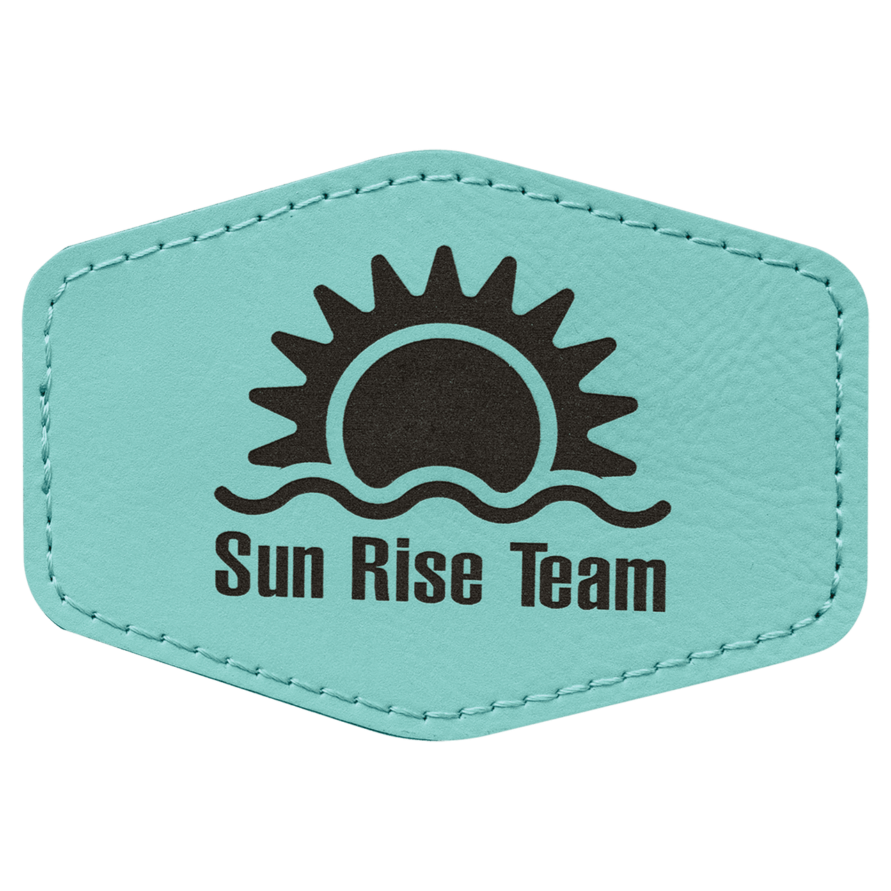 3 1/2" x 2 1/2" Hex White Laserable Leatherette Patch with Adhesive