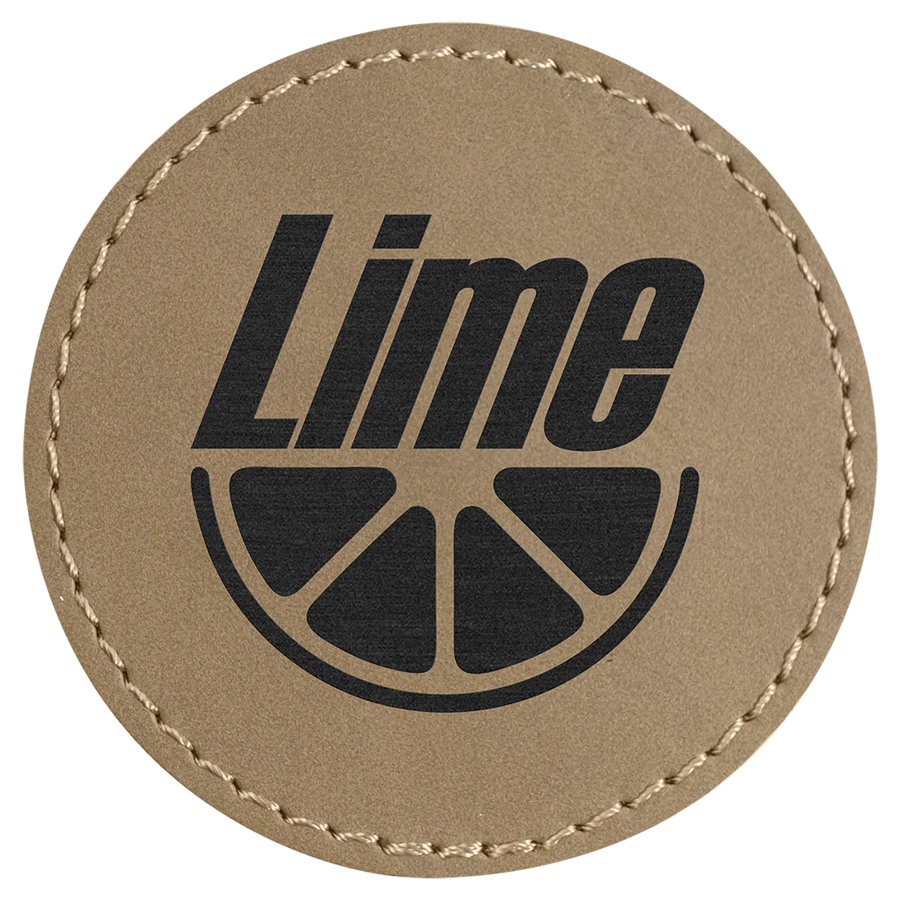 2 1/2" Round Light Brown Laserable Leatherette Patch with Adhesive