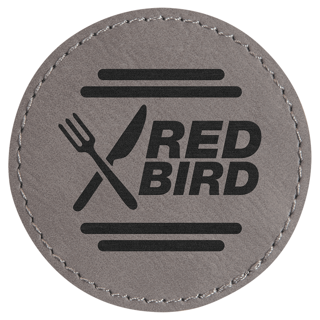 2 1/2" Round Light Brown Laserable Leatherette Patch with Adhesive