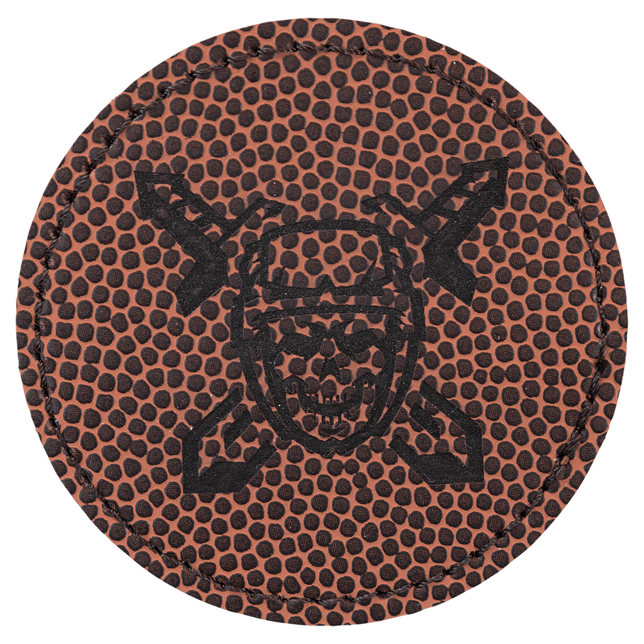 2 1/2" Round Light Brown Laserable Leatherette Patch with Adhesive
