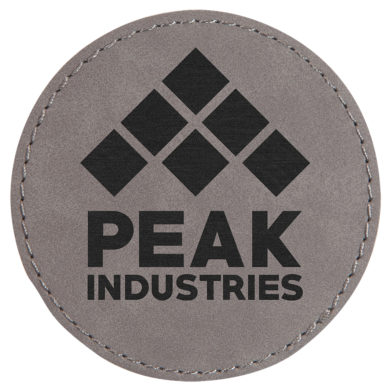 3" Round Dark Brown Laserable Leatherette Patch with Adhesive