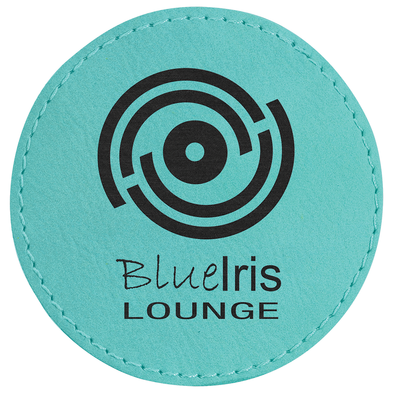3" Round Dark Brown Laserable Leatherette Patch with Adhesive