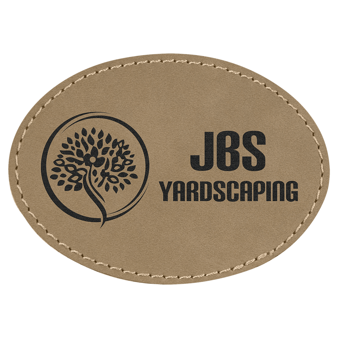 3 1/2" x 2 1/2" Oval Dark Brown Laserable Leatherette Patch with Kota Pro Adhesive