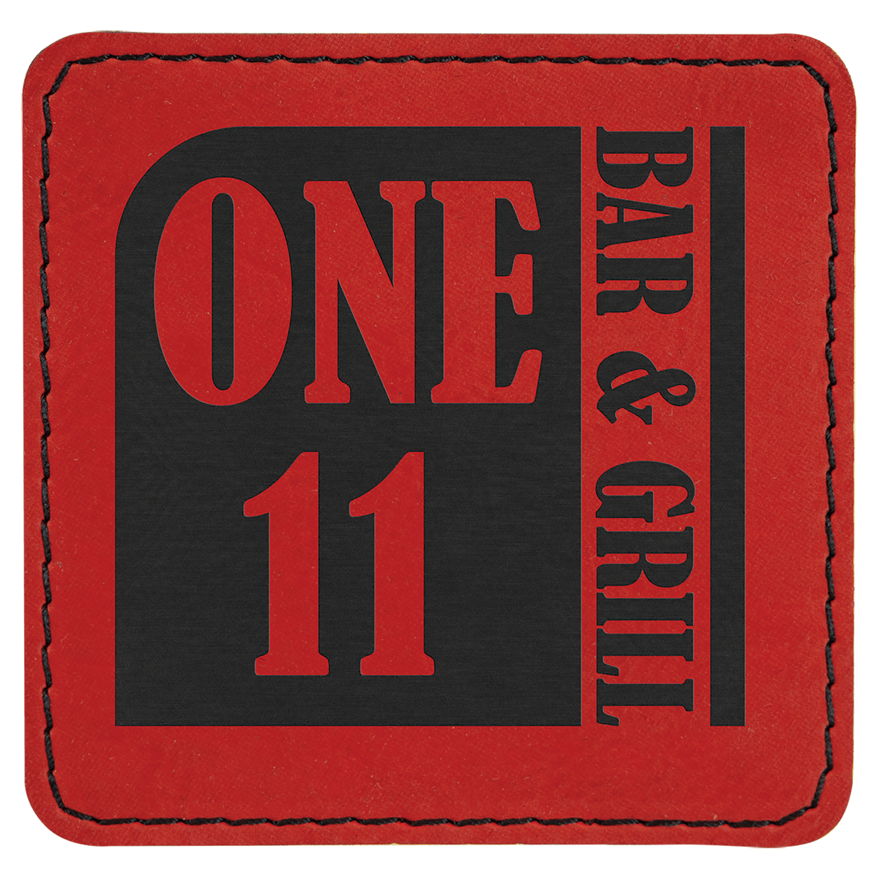 3" x 3" Square Light Brown Laserable Leatherette Patch with Adhesive