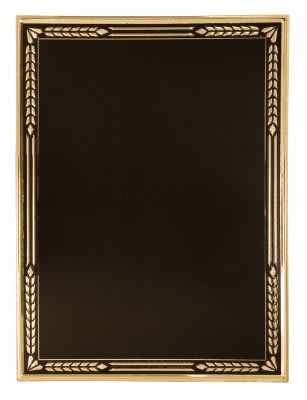 4" x 6" Black/Gold Aluminum Hi-Relief Plaque Plate